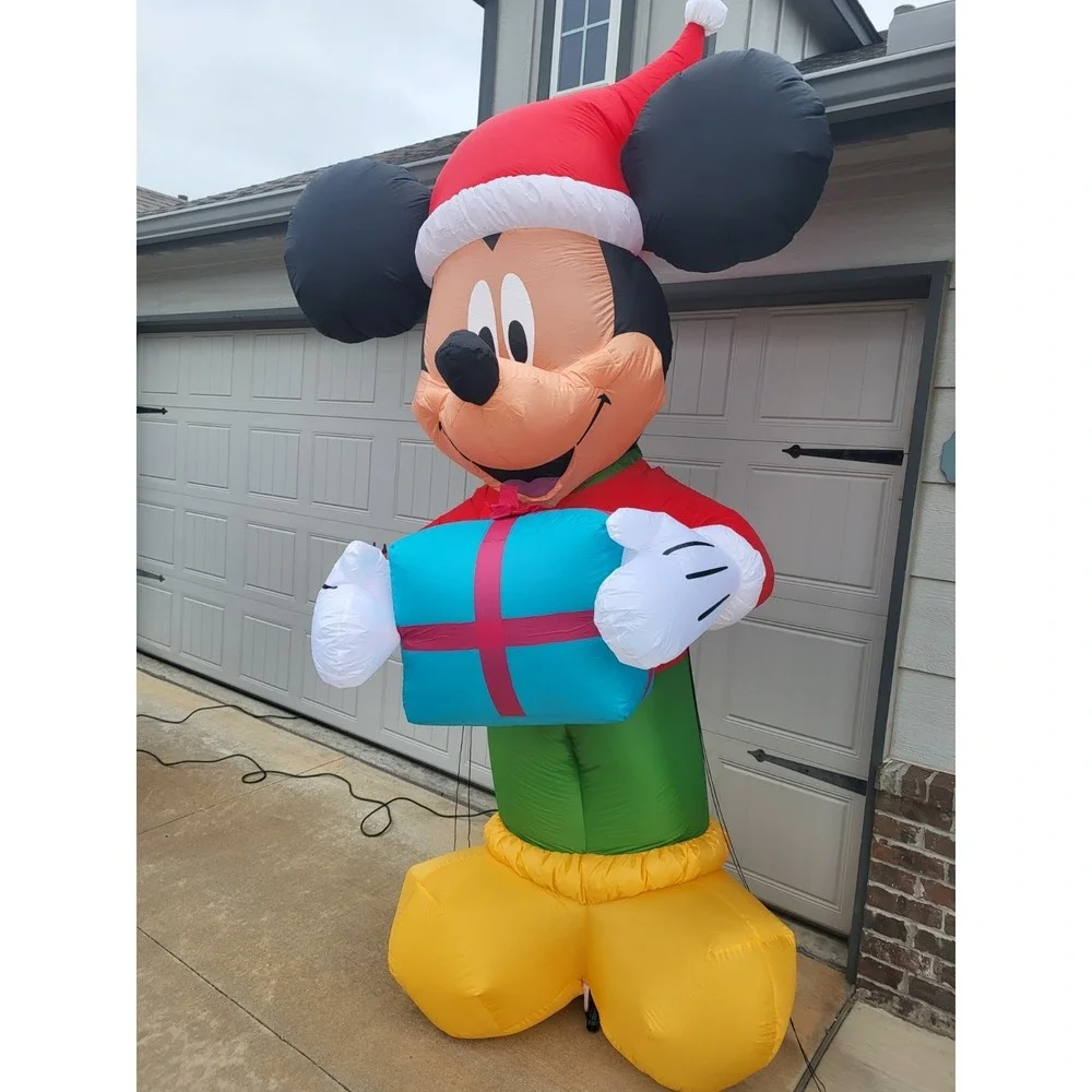 Gemmy HUGE 9FT Santa‎ Mickey Mouse Christmas Inflatable Disney *VIDEO*TESTED!